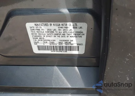 2015 Infiniti Q50 z USA, uszkodzony, nr VIN JN1BV7AR0FM414366